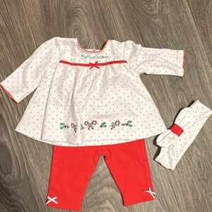 White and Red Polka Dot Baby Outfit